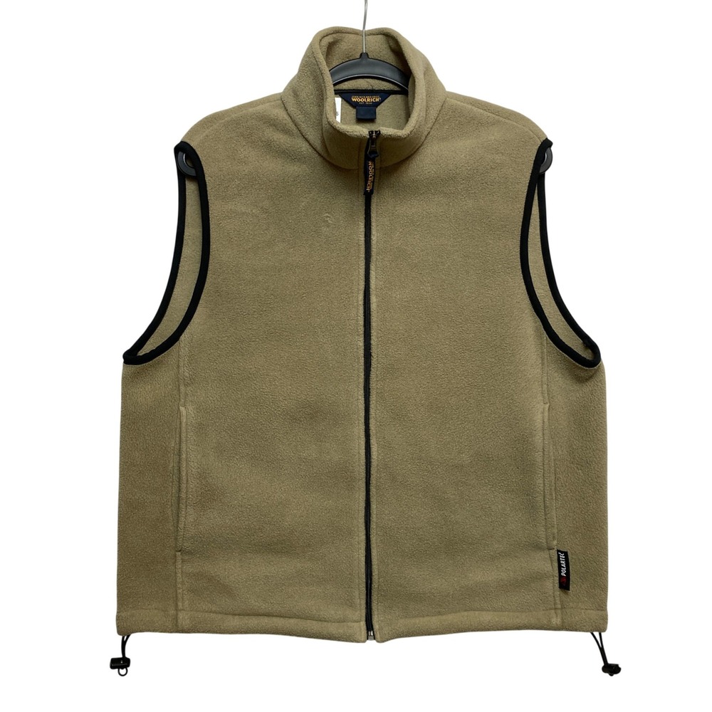 Woolrich Vest Mens Large Tan Polartec Fleece 17097 Full Zip